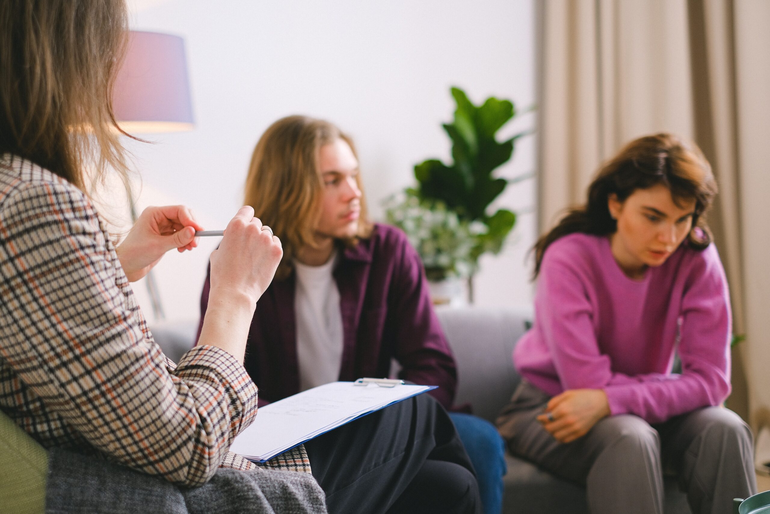 A couple during a therapy session