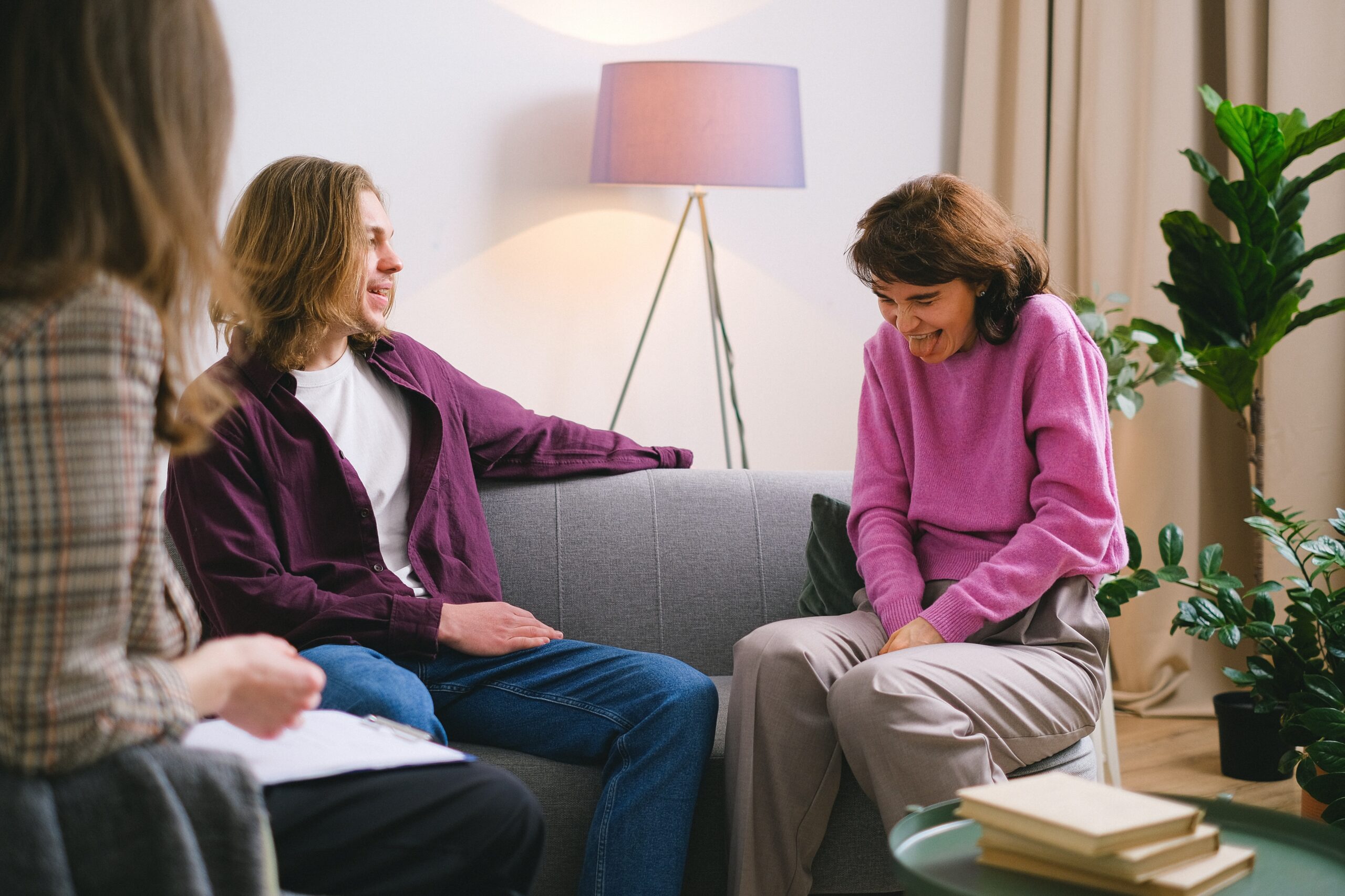 A couple sitting during a therapy session