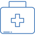 a blue and black square with an abstract design